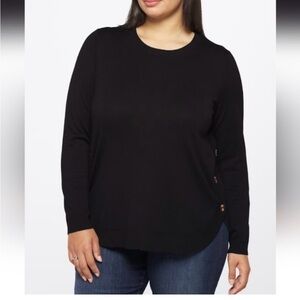 Lety & Me Black Button Detail Sweater Size Large.
